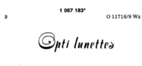 Opti lunettes Logo (DPMA, 07/17/1984)