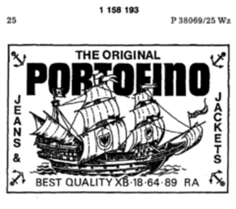 THE ORIGINAL PORTOFINO Logo (DPMA, 18.05.1989)