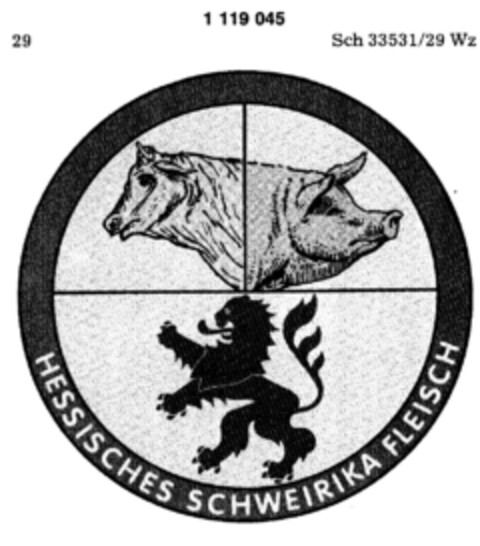 HESSISCHES SCHWEIRIKA FLEISCH Logo (DPMA, 07/01/1987)