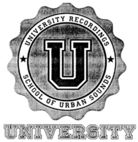 U UNIVERSITY RECORDINGS SCHOOL OF URBAN SOUNDS Logo (DPMA, 04/10/2000)