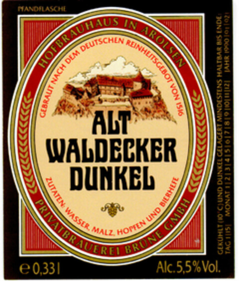 ALT WALDECKER DUNKEL Logo (DPMA, 12/28/2000)