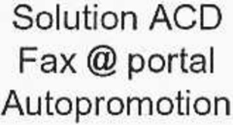 Solution ACD Fax @ portal Autopromotion Logo (DPMA, 10.04.2001)
