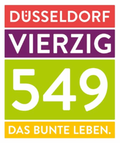 DÜSSELDORF VIERZIG 549 DAS BUNTE LEBEN. Logo (DPMA, 07/08/2021)
