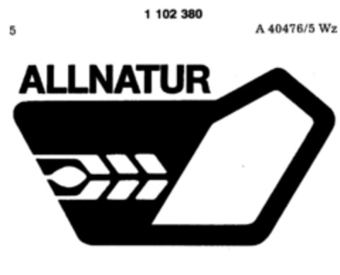 ALLNATUR Logo (DPMA, 05.10.1985)