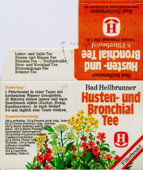 Bad Heilbrunner Hust- und Bronchial Tee Logo (DPMA, 05.06.1981)