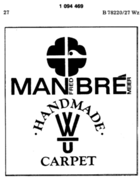 MANFRED BREMEIER HANDMADE CARPET Logo (DPMA, 29.11.1985)