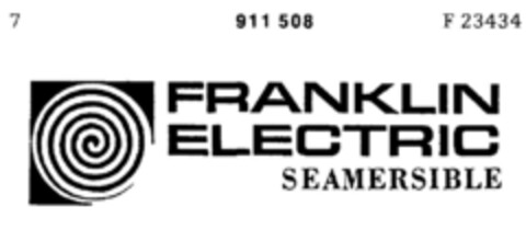 FRANKLIN ELECTRIC Logo (DPMA, 22.04.1972)