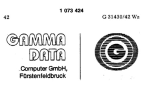 GAMMA DATA Computer GmbH, Fürstenfeldbruck Logo (DPMA, 16.06.1984)