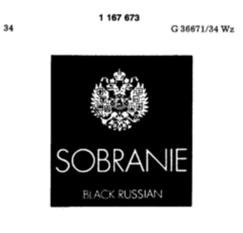 SOBRANIE BLACK RUSSIAN Logo (DPMA, 18.04.1989)