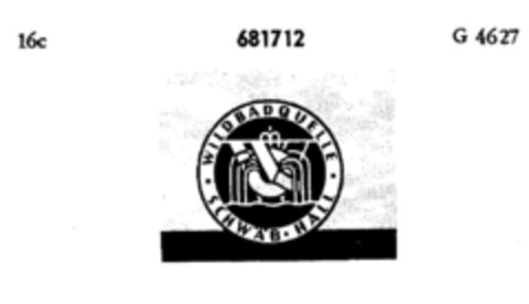 WILDBADQUELLE SCHWÄB HALL Logo (DPMA, 03.07.1954)