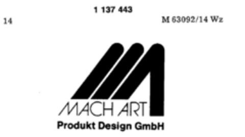 MACH ART Produkt Design GmbH Logo (DPMA, 18.06.1988)
