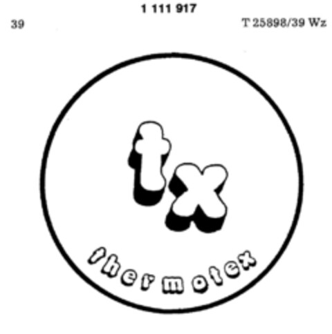 tx thermotex Logo (DPMA, 25.09.1986)