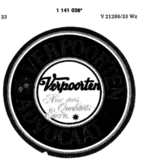 VERPOORTEN ADVOCAAT Logo (DPMA, 15.03.1989)