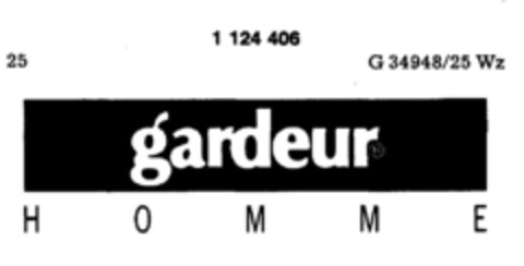 gardeur   HOMME Logo (DPMA, 06.11.1987)