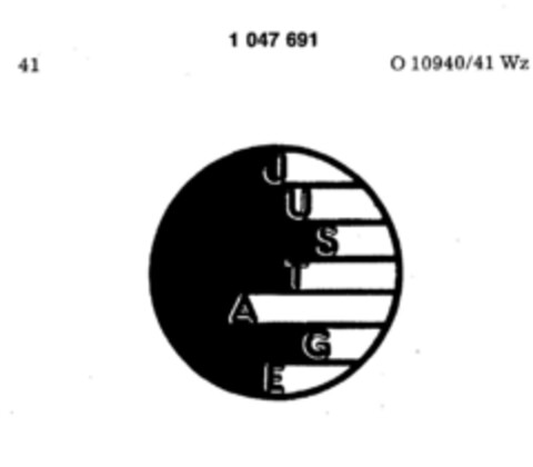 JUSTAGE Logo (DPMA, 09/29/1982)