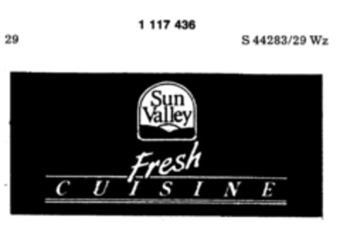 Sun Valley Fresh CUISINE Logo (DPMA, 01/08/1987)
