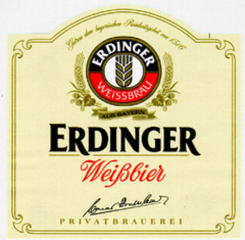 ERDINGER WEISSBRÄU Logo (DPMA, 20.03.2000)