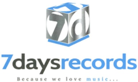 7daysrecords Because we love music ... Logo (DPMA, 24.05.2016)