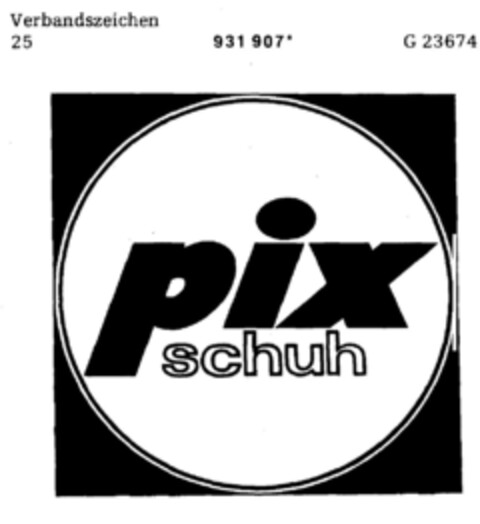 pix schuh Logo (DPMA, 12.03.1975)