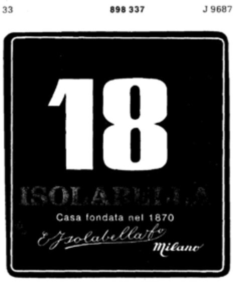 18 ISOLABELLA Logo (DPMA, 08/25/1971)