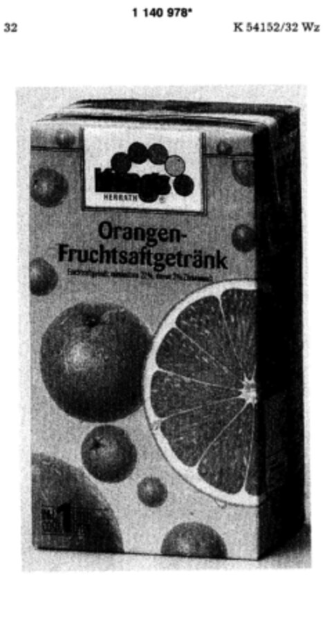 Krings HERRAT Orangen-Fruchtsaftgetränk Logo (DPMA, 03/22/1989)