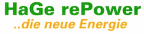 HaGe rePower ..die neue Energie Logo (DPMA, 25.07.2006)