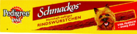 Pedigree PAL Schmackos Herzhaft-saftiges RINDSWÜRSTCHEN Logo (DPMA, 19.01.1996)