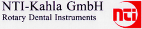 NTI-Kahla GmbH Rotary Dental Instruments nti Logo (DPMA, 11/13/1997)