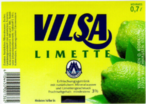 VILSA LIMETTE Erfrischungsgetränk Logo (DPMA, 04.09.1999)