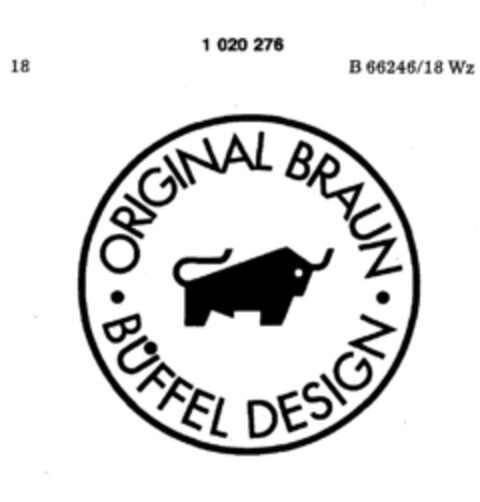 ORIGINAL BRAUN BÜFFEL DESIGN Logo (DPMA, 07/12/1980)