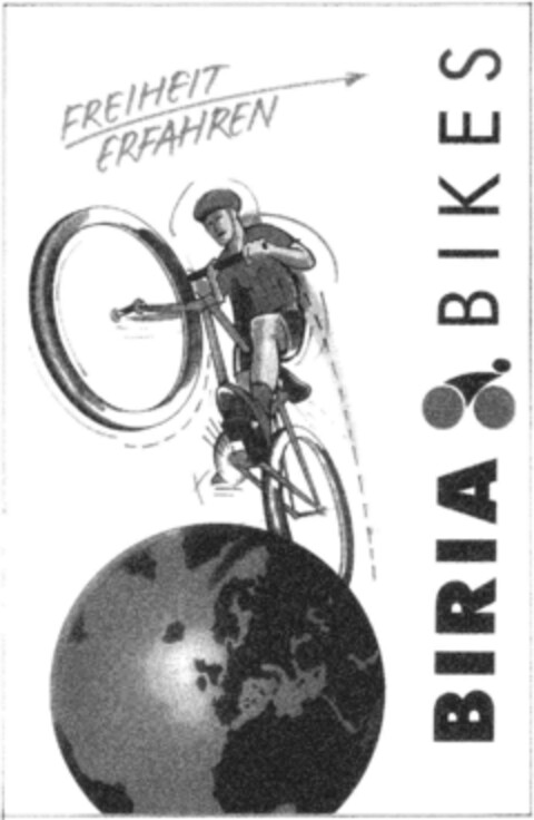 FREIHEIT ERFAHREN BIRIA BIKES Logo (DPMA, 02/21/1992)