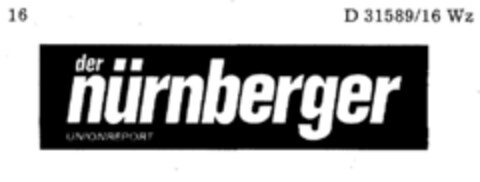 der nürnberger UNIONREPORT Logo (DPMA, 16.09.1977)