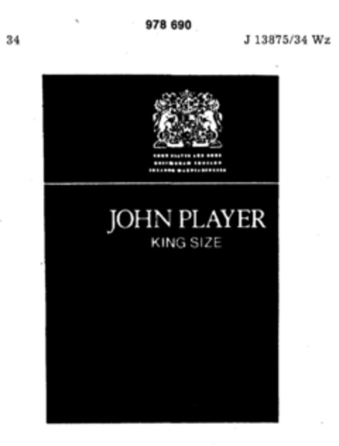 JOHN PLAYER KING SIZE Logo (DPMA, 02/14/1978)