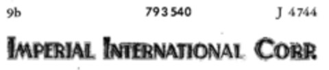 IMPERIAL INTERNATION CORP. Logo (DPMA, 07/02/1963)