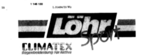 Löhr Sport CLIMATEX Regenbekleidung für Aktive Logo (DPMA, 09/06/1988)