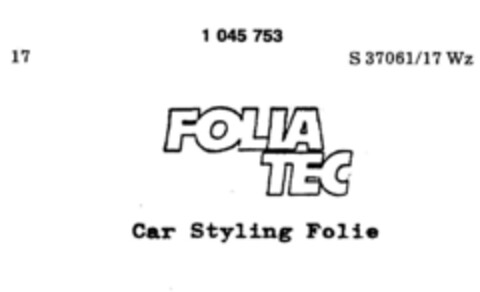 FOLIA TEC Car Styling Folie Logo (DPMA, 16.01.1982)