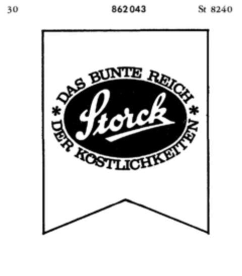 Storck DAS BUNTE REICH DER KÖSTLICHKEITEN Logo (DPMA, 22.04.1968)