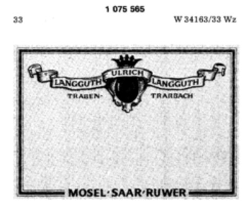 ULRICH LANGGUTH Logo (DPMA, 18.05.1984)