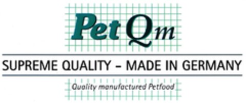 Pet Qm SUPREME QUALITY - MADE IN GERMANY Quality manufactured Petfood Logo (DPMA, 29.09.2010)