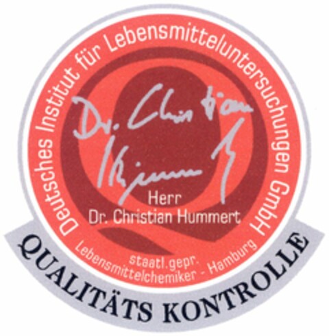 Deutsches Institut für Lebensmitteluntersuchungen GmbH Herr Dr. Christian Hummert Logo (DPMA, 02.08.2005)