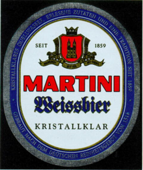 MARTINI Weissbier KRISTALLKLAR Logo (DPMA, 05.03.1998)