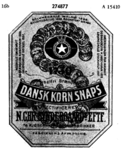 DANSK KORN SNAPS Logo (DPMA, 23.09.1921)
