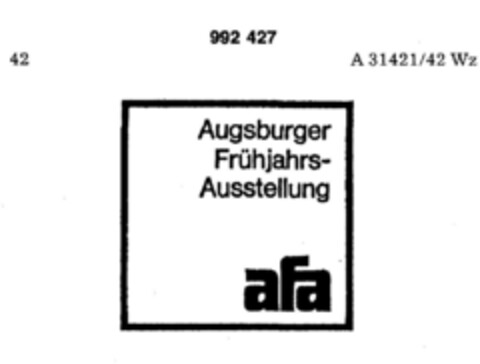 Augsburger Frühjahrs-Ausstellung afa Logo (DPMA, 02.04.1979)