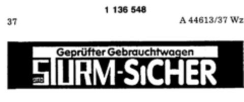 OTTO STURM-SICHER Logo (DPMA, 05/20/1988)