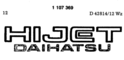 HIJET DAIHATSU Logo (DPMA, 12/05/1986)