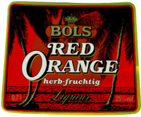 BOLS RED ORANGE herb-fruchtig Logo (DPMA, 24.06.1987)