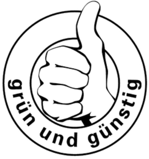 grün und günstig Logo (DPMA, 09/29/2008)