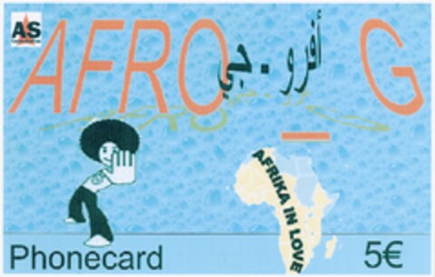 AFRO _ G Phonecard 5€) AFRIKA IN LOVE Logo (DPMA, 15.09.2003)