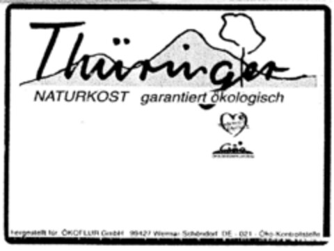 Thüringer NATURKOST garantiert ökologisch Logo (DPMA, 05/21/1997)