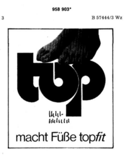 top macht Füße topfit Logo (DPMA, 27.12.1976)